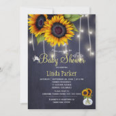 Invitation Baby shower d'automne de Sunflower marine (Devant)