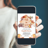 Invitation Baby shower d'automne des animaux rustiques en boi