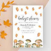 Invitation Baby shower d'automne des champignons aquarelles