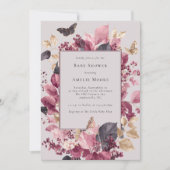 Invitation Baby shower d'automne des papillons d'Eucalyptus v (Devant)