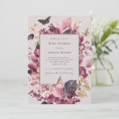 Invitation Baby shower d'automne des papillons d'Eucalyptus v (Debout devant)