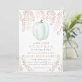 Invitation Baby shower d'automne des petits Citrouilles Neutr (Debout devant)