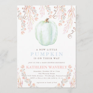 Invitation Baby shower d'automne des petits Citrouilles Neutr