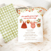 Invitation Baby shower d'automne des pommes de nos deux fille