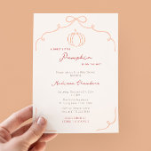 Invitation Baby shower d'automne doux petit Citrouille tiré à