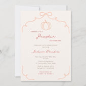 Invitation Baby shower d'automne doux petit Citrouille tiré à (Devant)