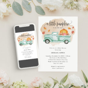 Invitation Baby shower d'automne du camion de la ferme Little