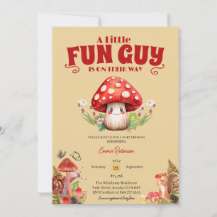 Invitation Baby shower d'automne du champignon Snail Woodland