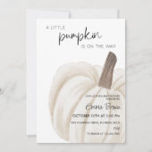 Invitation Baby shower d'automne du Citrouille blanc (Devant)