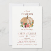 Invitation Baby shower d'automne du Citrouille d'aquarelle (Devant)