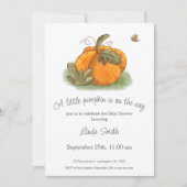 Invitation Baby shower d'automne du papillon Citrouille orang (Devant)