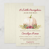 Invitation Baby shower d'automne du petit Citrouille (Devant / Derrière)