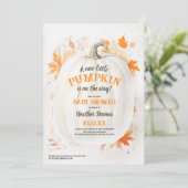 Invitation Baby shower d'automne du petit Citrouille (Debout devant)
