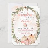 Invitation Baby shower d'automne du petit Citrouille (Devant)