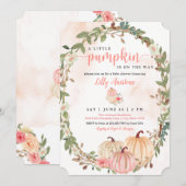 Invitation Baby shower d'automne du petit Citrouille (Devant / Derrière)
