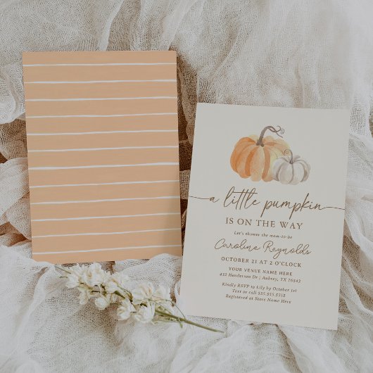 Invitation Baby shower d'automne du petit Citrouille