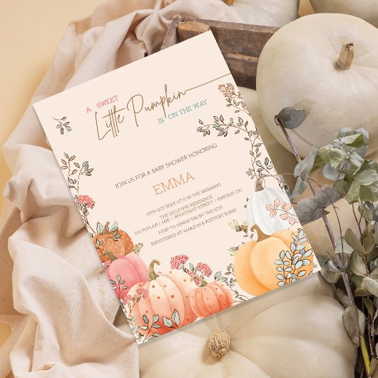 Invitation Baby shower d'automne du Petit Citrouille