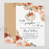 Invitation Baby shower d'automne du Petit Citrouille (Devant / Derrière)