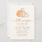 Invitation Baby shower d'automne du petit Citrouille (Devant)