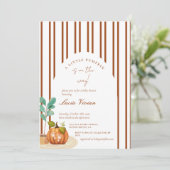 Invitation Baby shower d'automne du petit Citrouille (Debout devant)
