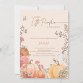 Invitation Baby shower d'automne du Petit Citrouille (Devant)