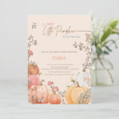 Invitation Baby shower d'automne du Petit Citrouille (Debout devant)