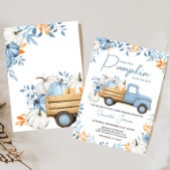 Invitation Baby shower d'automne du petit Citrouille Blue Tru