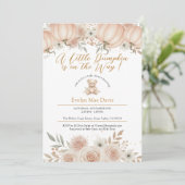 Invitation Baby shower d'automne du petit Citrouille Boho (Debout devant)