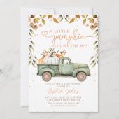 Invitation Baby shower d'automne du petit Citrouille Green Tr (Devant)