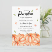 Invitation Baby shower d'automne du petit Citrouille Hallowee (Debout devant)