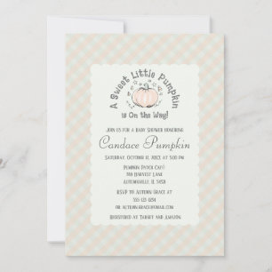 Invitation Baby shower d'automne du petit Citrouille neutre p