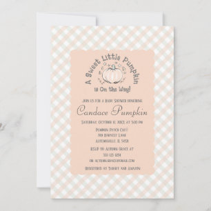 Invitation Baby shower d'automne du petit Citrouille neutre p