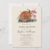 Invitation Baby shower d'automne du renard boisé | Cottage (Devant)