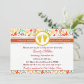 Invitation Baby shower d'automne Feuilles d'automn (Debout devant)