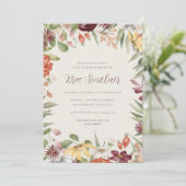 Invitation Baby shower d'automne Fleur sauvage (Debout devant)