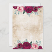 Invitation Baby shower d'automne géométrique rouge de Bourgog (Dos)