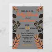 Invitation Baby shower d'automne moderne et botanique d'autom (Devant)