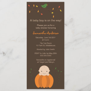 Invitation Baby shower d'automne moderne - Garçon