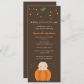Invitation Baby shower d'automne moderne - Jeune fille (Devant / Derrière)