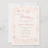 Invitation Baby shower d'automne neutre pour le petit Citroui (Devant)