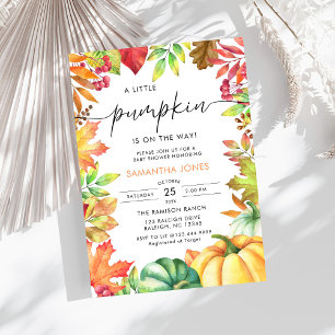 Invitation Baby shower d'automne neutre pour le petit Citroui
