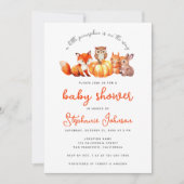 Invitation Baby shower d'automne petit Citrouille Aquarelle A (Devant)