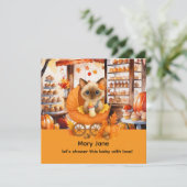 Invitation Baby shower d'automne pour Amoureux de les chats (Debout devant)