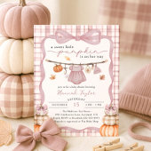 Invitation Baby shower d'automne pour petites filles Citrouil