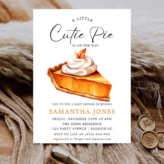Invitation Baby Shower d'automne pour un petit biscuit de cit