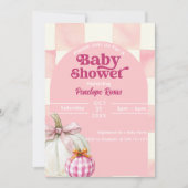 Invitation Baby shower d'automne rose Citrouille Halloween (Devant)