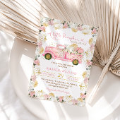 Invitation Baby shower d'automne rose Little Citro