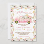 Invitation Baby shower d'automne rose Little Citro (Devant)