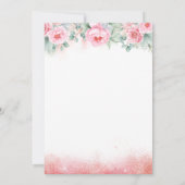 Invitation Baby shower d'automne Rose or brillant citrouille (Dos)