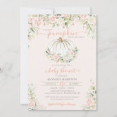 Invitation Baby shower d'automne rose pâle petit Citrouille (Devant)